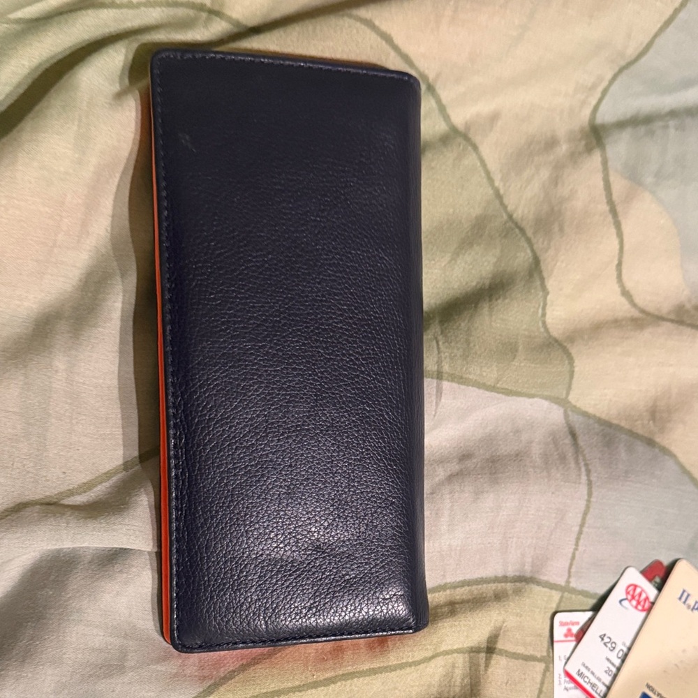 Floral Blue Leather Wallet - Picture 4 of 4